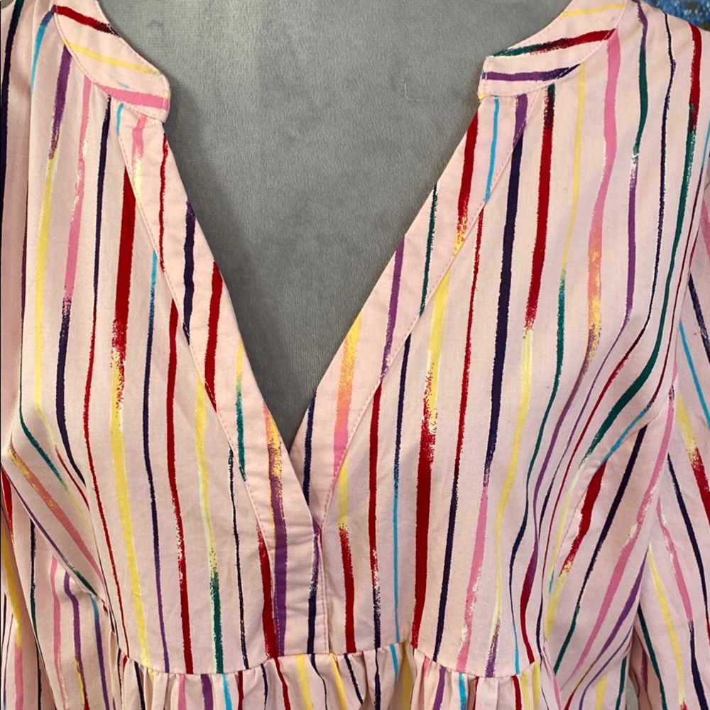 Pomander Place Multicolor Striped Ruffle Blouse - Picture 3 of 5